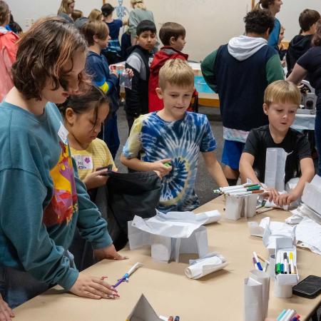Elementary students participate in the Discovery Days event.